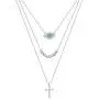 Long tiantian Dainty Layered Necklaces for Women,Multilayer Blue CZ Evil Eye Choker Bead Pendent Necklace for Teen Girls Handmade Lucky Jewelry