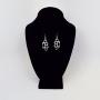 Brass Knuckles Polished Silver Finish Dangle Earrings