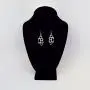 Brass Knuckles Polished Silver Finish Dangle Earrings Brass Knuckles Polished Silver Finish Dangle Earrings