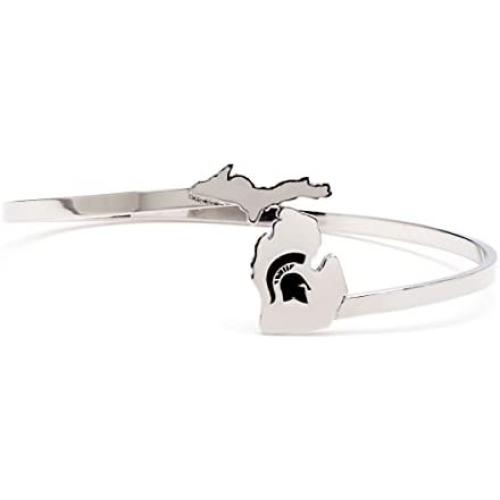 Michigan State Bracelet | Michigan State Spartan Helmet Bangle Bracelet | MSU Jewelry | Officially Licensed Michigan State University Jewelry | Michigan State Spartans | Stainless Steel
