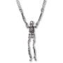 Gothic Skeleton with Moving Arms and Legs Silver Finish Pewter Pendant Necklace