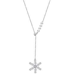S925 Sterling Silver Snowflake Necklace Earrings Bracelet Ring Set for Lady Women Girl Jewelry