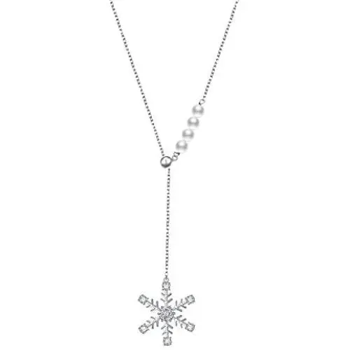 S925 Sterling Silver Snowflake Necklace Earrings Bracelet Ring Set for Lady Women Girl Jewelry