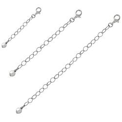 Sterling Silver Pendant Necklace Bracelet Anklet Chain Extenders for Necklace, 1'' 2'' and 4''