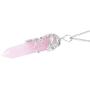 Shop LC Delivering Joy Obsidian Howlite Healing Flower Wrapped Pendant Stainless Steel Chain Necklace for Women Fashion Jewelry Size 24''