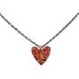 Tingle Red Opal Heart Necklace Pendant Sterling Silver Fine Jewelry For Women Fire Opal Pendant Necklace 925 Sterling Silver Heart Pendant Necklace For Girls