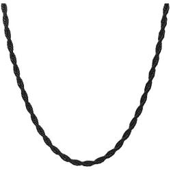 Stainless Steel 4mm Twist Rope Chain Necklace, 22'' Inches-28'' Inches