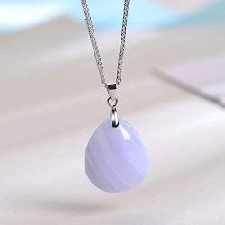 iSTONE 925 Sterling Silver Natural Gemstone Ladies Pendant Necklace, Gemstone Birthstone with 18'' Silver Chain