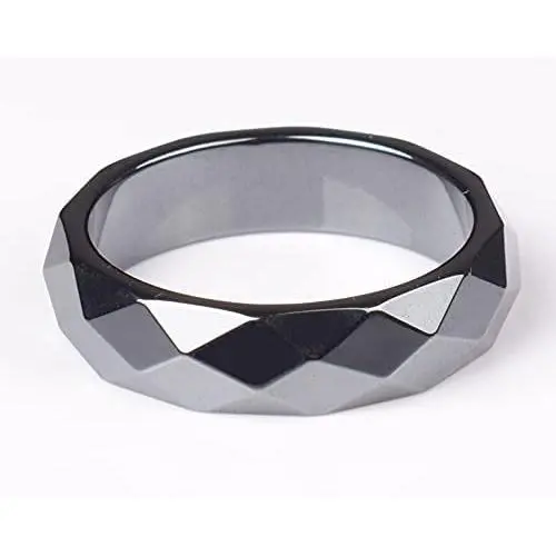 Strong Magnetic Therapy Natural Hematite Wedding Ring for Men Women Unisex (10)