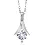 Gem Stone King 925 Sterling Silver White Created Sapphire and White Diamond Pendant Earrings Set For Women (3.65 Ct with 18 Inch Silver Chain)