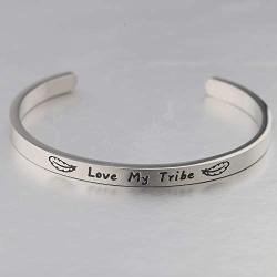 ENSIANTH Tribe Gift Love My Tribe Cuff Bracelet Wedding Gift Bridesmaid Gift Tribe Jewelry for BFF