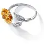 U7 Cute Ring for Women Teen Girls|3D Vivid Rose Flower End Wrap Ring Platinum Plated Adjustable Stacking Ring, Platinum Gold Rose Gold Color U7 Cute Ring for Women Teen Girls|3D Vivid Rose Flower End Wrap Ring Platinum Plated Adjustable Stacking Ring, Platinum Gold Rose Gold Color
