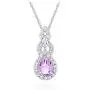 .925 Sterling Silver, Pear Cut Rose de France & Created White Sapphire Teardrop 18'' Pendant Necklace and Dangle Earring June Birthstone Jewelry Set .925 Sterling Silver, Pear Cut Rose de France & Created White Sapphire Teardrop 18'' Pendant Necklace and Dangle Earring June Birthstone Jewelry Set