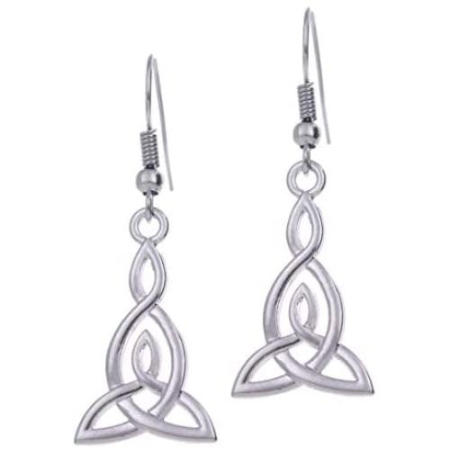 VASSAGO Nordic Irish Viking Celtic Trinity Triquetra Knot Heart Drop Earring for Women Girls VASSAGO Nordic Irish Viking Celtic Trinity Triquetra Knot Heart Drop Earring for Women Girls
