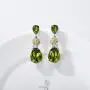 AOBOCO Sterling Silver, Green Peridot Dangle Earrings, Synthetic Simulated Gemstone Teardrop Dangle Earrings with Pear Shape Olivine Crystals AOBOCO Sterling Silver, Green Peridot Dangle Earrings, Synthetic Simulated Gemstone Teardrop Dangle Earrings with Pear Shape Olivine Crystals