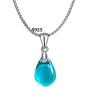 OCARLY 925 Mermaids Tears Droplet Necklace Gradient Color Czech Crystal Glass Teardrops Pendant