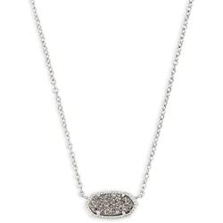 Kendra Scott Elisa Pendant Necklace for Women, Fashion Jewelry, Rhodium-Plated, Platinum Drusy