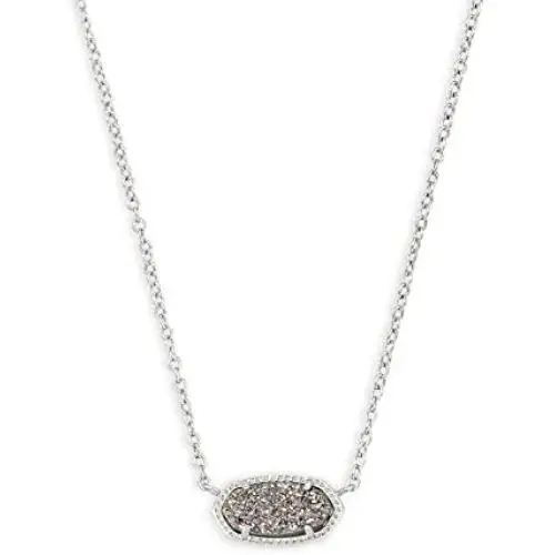 Kendra Scott Elisa Pendant Necklace for Women, Fashion Jewelry, Rhodium-Plated, Platinum Drusy Kendra Scott Elisa Pendant Necklace for Women, Fashion Jewelry, Rhodium-Plated, Platinum Drusy