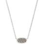 Kendra Scott Elisa Pendant Necklace for Women, Fashion Jewelry, Rhodium-Plated, Platinum Drusy