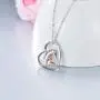 LONAGO 925 Sterling Silver Lucky Double Horse Necklace I Love You Forever Love Heart Pendant Jewelry Gift for Women Mom LONAGO 925 Sterling Silver Lucky Double Horse Necklace I Love You Forever Love Heart Pendant Jewelry Gift for Women Mom