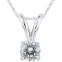 AGS Certified 1/4 Carat Round Diamond Solitaire Pendant in 14K White Gold (K-L Color, I2-I3 Clarity)