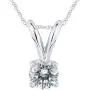AGS Certified 1/4 Carat Round Diamond Solitaire Pendant in 14K White Gold (K-L Color, I2-I3 Clarity) AGS Certified 1/4 Carat Round Diamond Solitaire Pendant in 14K White Gold (K-L Color, I2-I3 Clarity)