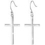 S925 Sterling Silver Jewelry Classic Cross Hoop Dangle Stud Earrings