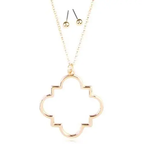 Bohemian Geometric Pendant Long Necklace - Boho Metallic Charm Layering Chain Moroccan Clover Quatrefoil/Floral Filigree/Tassel/Bar/Disc Hoop Bohemian Geometric Pendant Long Necklace - Boho Metallic Charm Layering Chain Moroccan Clover Quatrefoil/Floral Filigree/Tassel/Bar/Disc Hoop