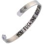 Inspirational Cuff Bracelet Bangle Keep Going Motivational Mantra Quote Stainless Steel Engraved Best Friend Sister Gift for Women Teen Girls with Hidden Message