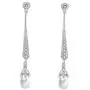 Scarlvambo Womens Simulated Pearl Cubic Zirconia Chandelier Pierced Dangle Bride Earrings Scarlvambo Womens Simulated Pearl Cubic Zirconia Chandelier Pierced Dangle Bride Earrings