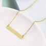 QHTX Gold Bar Necklace Stainless Steel Gold Plated Adjustable Chain with Pendant for Women Girls Simple Delicate Handmade Personalized Jewelry（16+2 Inch）…