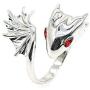 HSQYJ Dragon Ring Devil Tail Arrows Adjustable Rings Gothic Dragon Open Ring with Red/Blue Crystal Eye Uniquely Stylish Jewelry for Women Men