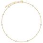 Cowlyn Pearl Choker Dainty Adjustable Necklace 18K Gold Plated Cultured Barque Pearl Tiny Chain Delicate Christmas Valentine Jewelry for Women Girls