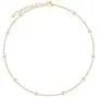 Cowlyn Pearl Choker Dainty Adjustable Necklace 18K Gold Plated Cultured Barque Pearl Tiny Chain Delicate Christmas Valentine Jewelry for Women Girls