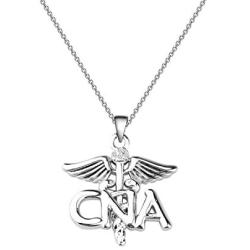 CENWA Certified Nursing Assistant Necklace CNA Charm CNA Caduceus Angel Necklace Gifts for Nursing Student