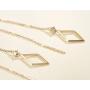 Mothers Day Gifts FANCIME 14K Real Solid Yellow Gold Threader Earrings Geometric with Natural Round Cut Diamonds Dainty Long Drop Earrings Fine Jewelry for Women