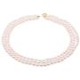 JYX JEWELRY 3 Strands Pearl Necklace Classic 5-5.5mm Triple Strand Oval White Pearl Choker Necklace for Women