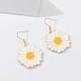 Enamel Daisy Dangle Earrings Lightweight Sunflower Tiny Small Daisy Drop Earrings for Women and Girls