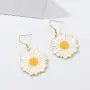 Enamel Daisy Dangle Earrings Lightweight Sunflower Tiny Small Daisy Drop Earrings for Women and Girls