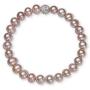 Regalia by Ulti Ramos 17 Inch Cultured Freshwater Pearl (7mm) & Crystal Sterling Silver .925 Jewelry Set (Pink)