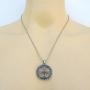 Medieval Norse Viking Jewelry Sunwheel Celtic Sun Wheel Shield Solar Cross Protection Amulet Pewter Mens Pendant Necklace Charm Wealth Travel Medallion Victory Talisman for men w Silver Ball Chain