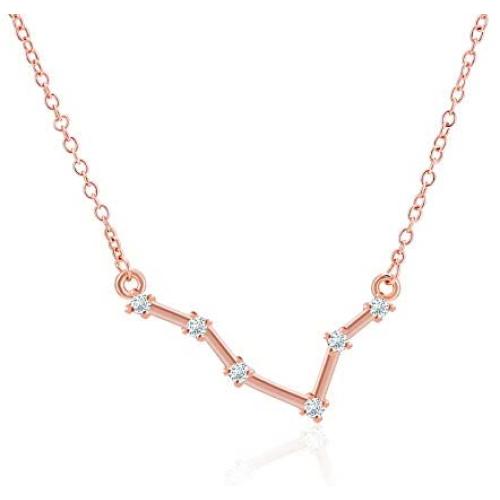 NEIQII Zodiac Constellation Necklace, Cute Necklaces, Rose Gold Necklaces for Women, Gift for Women Necklace Jewelry, 18 Inch
