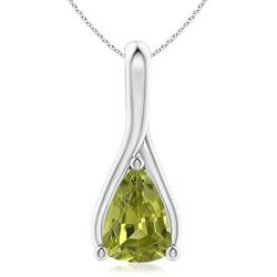 Trillion Peridot Pendant Necklace in Sterling Silver (7x5mm Peridot)