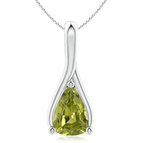 Trillion Peridot Pendant Necklace in Sterling Silver (7x5mm Peridot)