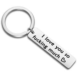 WUSUANED Couples Keychain I Love You So Fucking Much Valentines Day Jewelry Boyfriend Girlfriend Gift