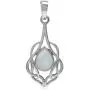 Silvershake Natural Moonstone White Gold Plated 925 Sterling Silver Celtic Knot Drop Solitaire Pendant Silvershake Natural Moonstone White Gold Plated 925 Sterling Silver Celtic Knot Drop Solitaire Pendant