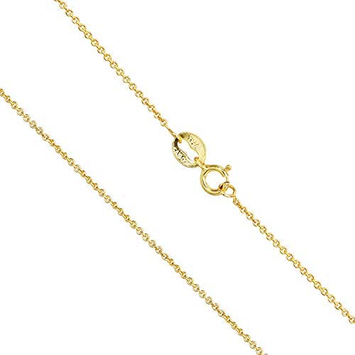 Sea of Ice Sterling Silver 1mm Round Cable Chain Necklace for Women, Girls, Men 14'' - 36''