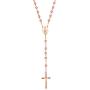 JOYT Jewelry New Catholic 6mm Beads Sterling Rose Gold Plated Long Rosary Necklace