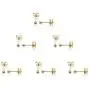 6 Pairs 14K Gold Plated 316L Surgical Steel Cartilage Piercing Tiny Stud Earrings 20G, Style Ball - Pearl - Cubic Zirconia - Disc, Color Gold - Silver - Rose Gold - Black, Diameter 1mm to 3mm…