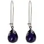 EVER FAITH Austrian Crystal Vintage Style Teardrop Hook Dangle Earrings Dark Purple Antique Gold-Tone